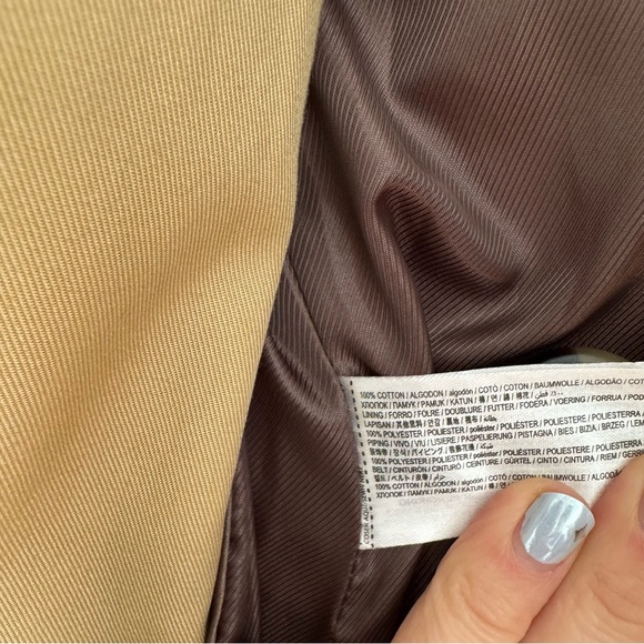 Mango Tan Chic classic Trench Coat size XXS relaxed fit - Picture 9 of 11